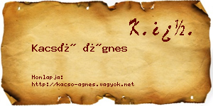 Kacsó Ágnes névjegykártya