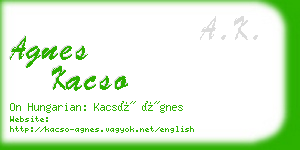 agnes kacso business card