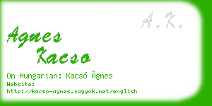 agnes kacso business card